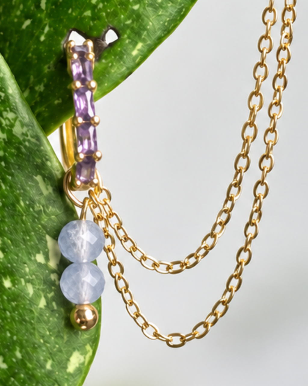 Blue Lace Agate Cordellia Earring Chain