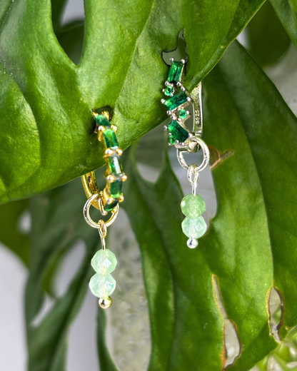 Green Aventurine Double Dew Drop Charms PAIR