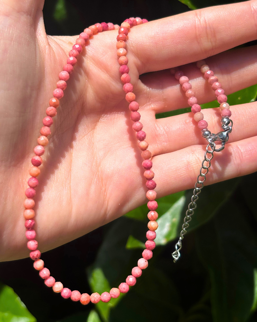 Rhodonite Crystal Necklace