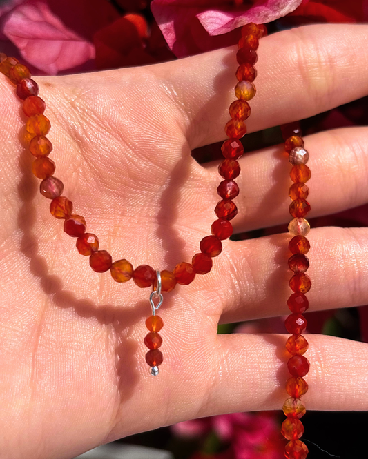 Carnelian Crystal Necklace