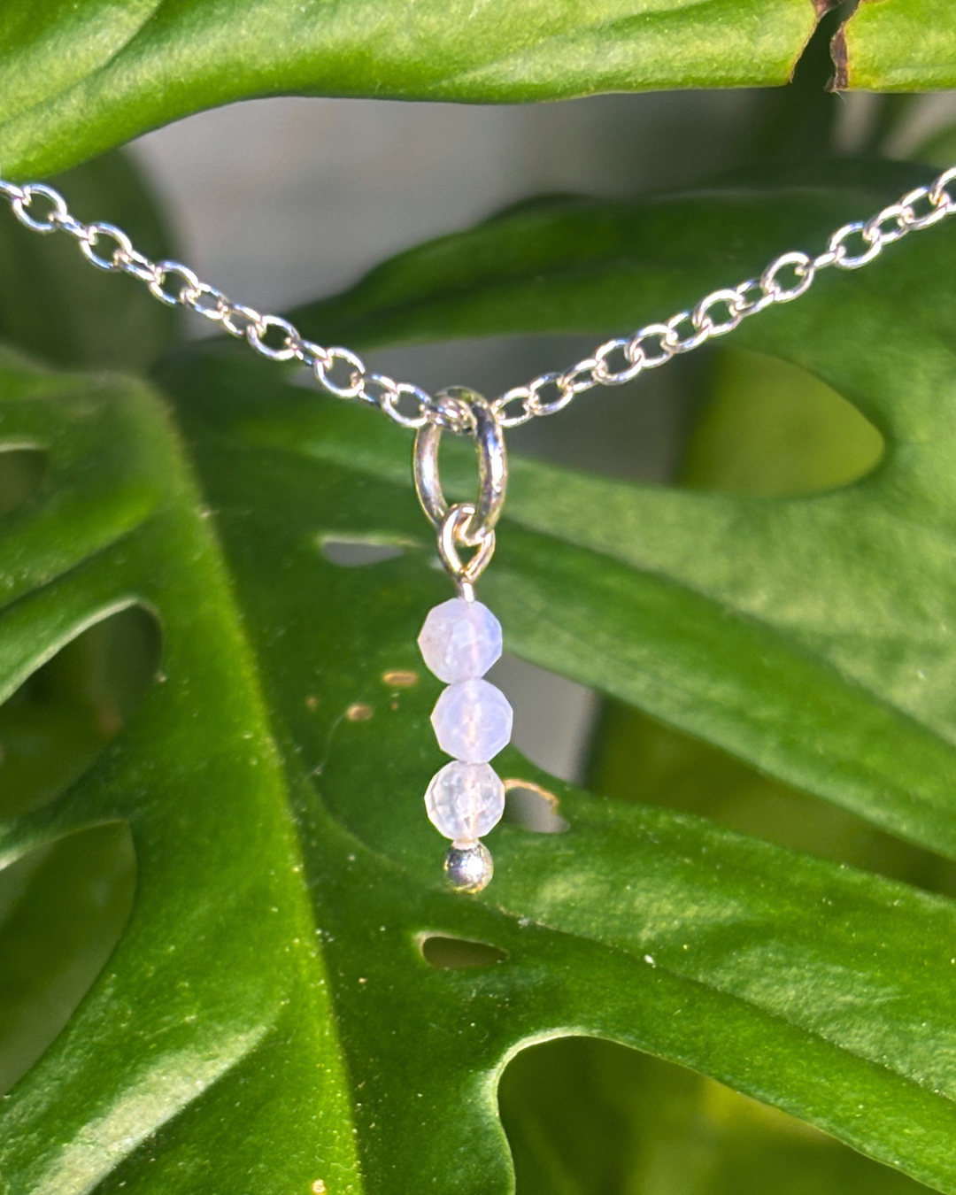 Blue Lace Agate Small Necklace Charm