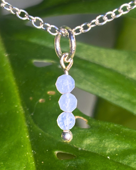 Blue Lace Agate Small Necklace Charm