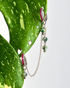Moss Agate Waterfall Earring Chain