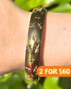 Gold Starry Night Chunky Vintage Inspired Bracelet 12mm