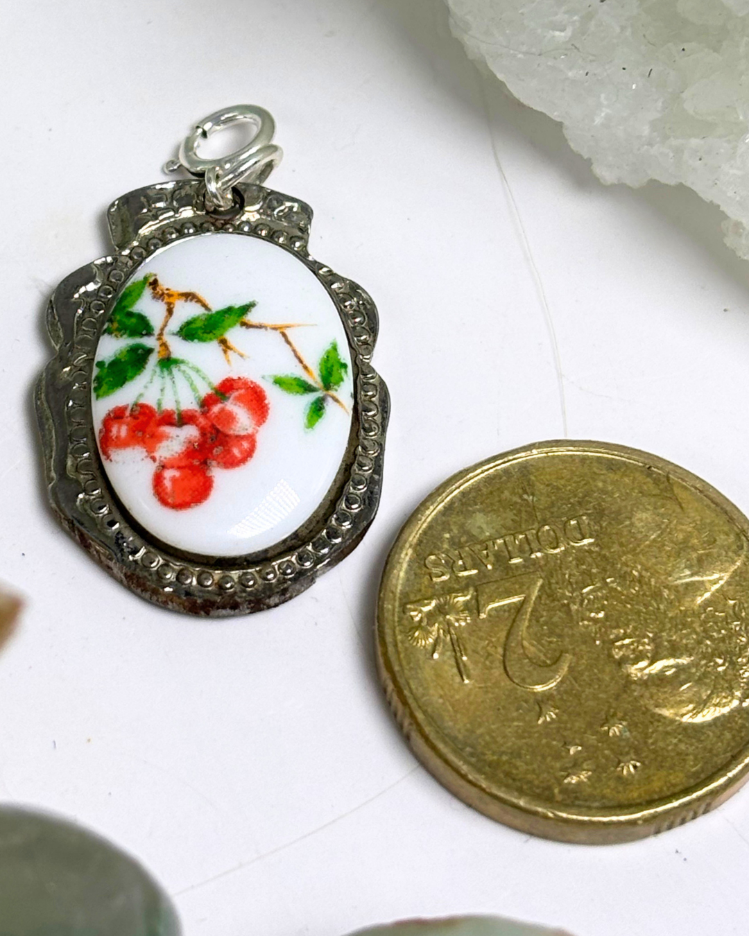 Silver Cherries Spoon Charm