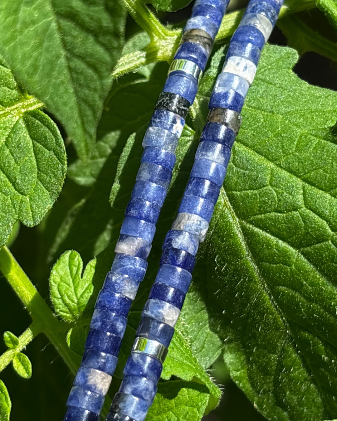 Sodalite Disc Crystal Necklace