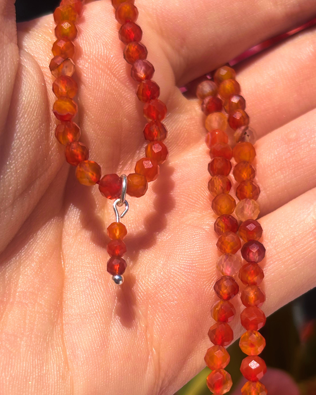 Carnelian Crystal Necklace