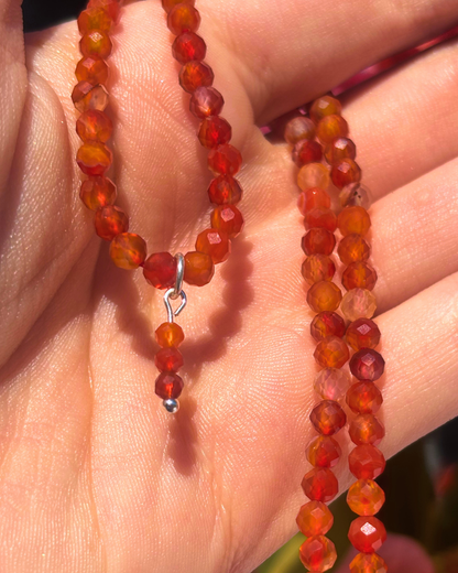 Carnelian Crystal Necklace