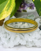 Small Gold Vintage Inspired Snake Bone Stretchy Bracelet 10mm