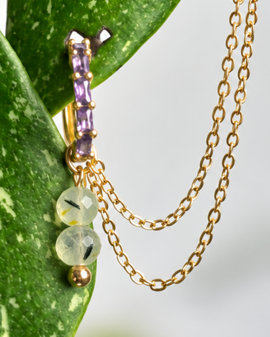 Prehnite Cordellia Earring Chain