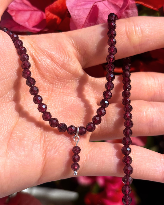 Garnet Crystal Necklace