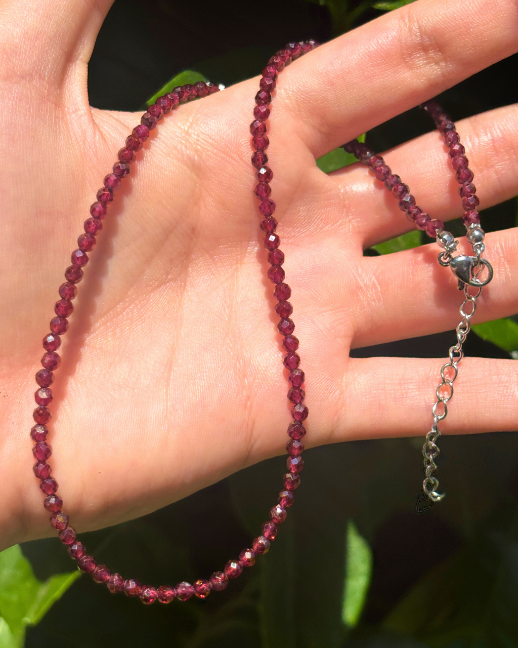 Garnet Crystal Necklace