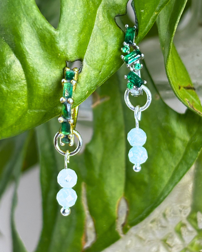 Amazonite Double Dew Drop Charms PAIR