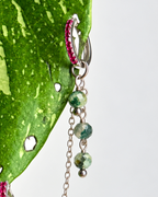 Moss Agate Waterfall Earring Chain