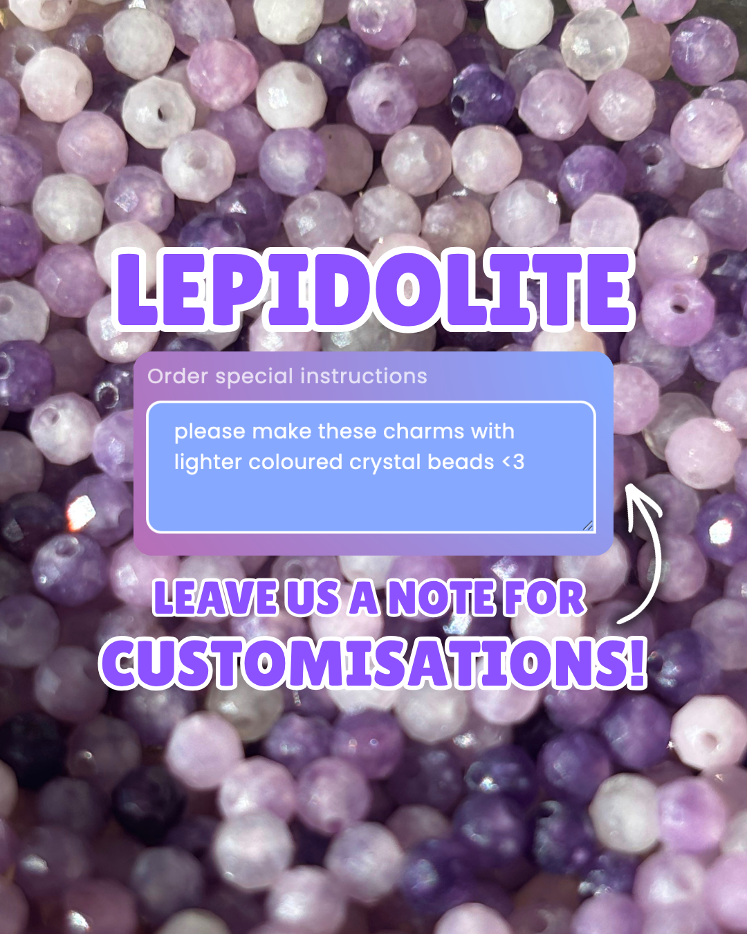 Lepidolite Long Necklace Charm