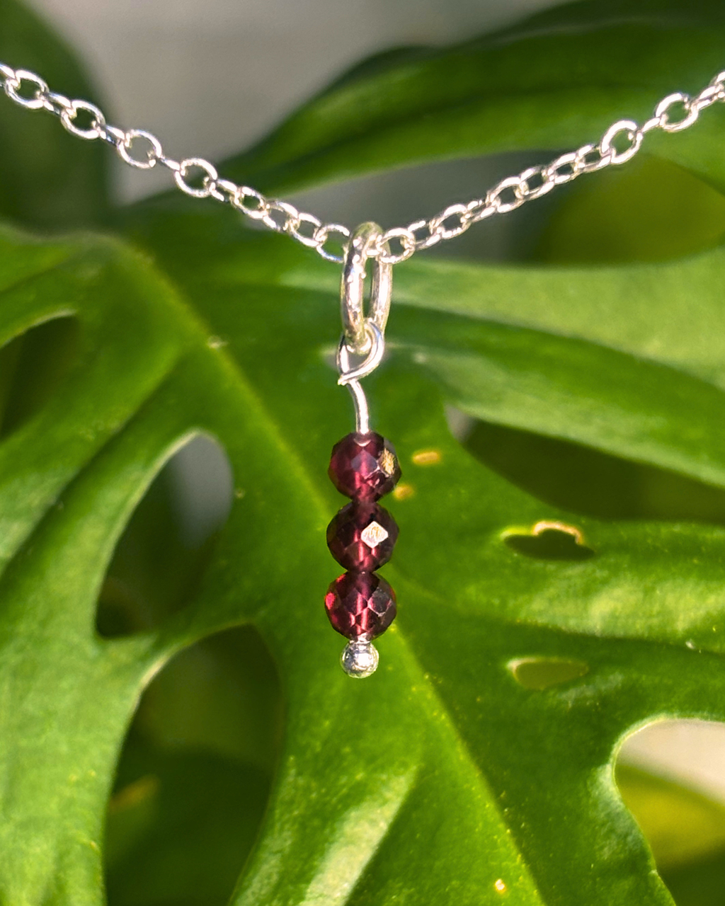 Garnet Small Necklace Charm