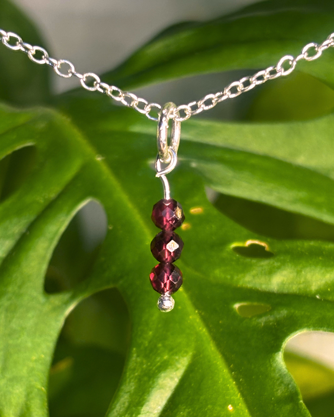 Garnet Small Necklace Charm