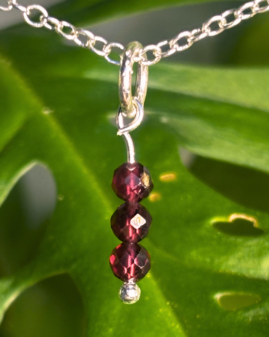 Garnet Small Necklace Charm