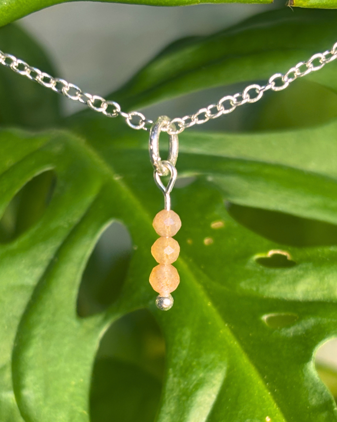Peach Moonstone Small Necklace Charm