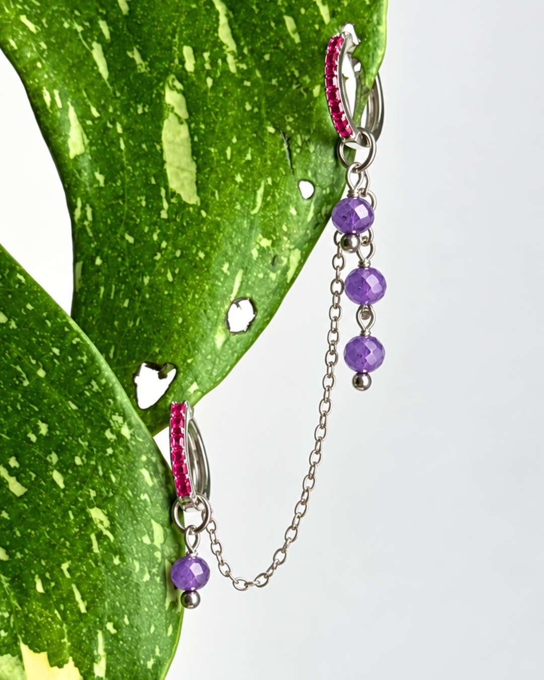 Amethyst Waterfall Earring Chain