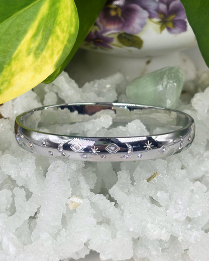 Silver Moon & Stars Bracelet 6mm