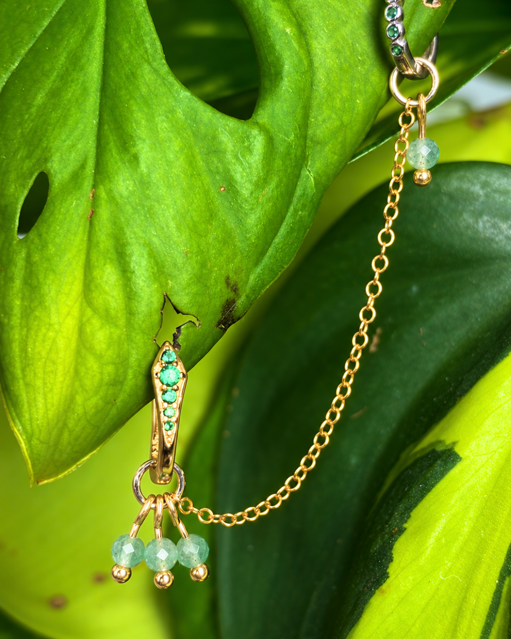 Green Aventurine Grape Chain