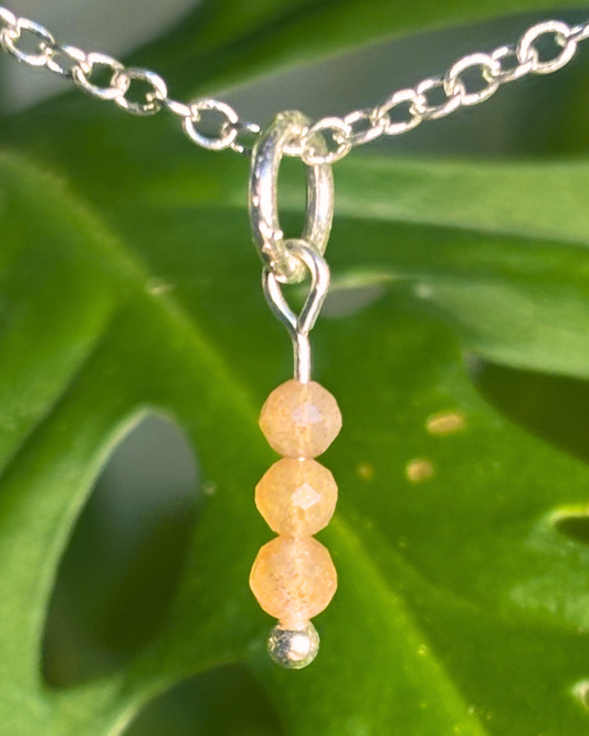 Peach Moonstone Small Necklace Charm