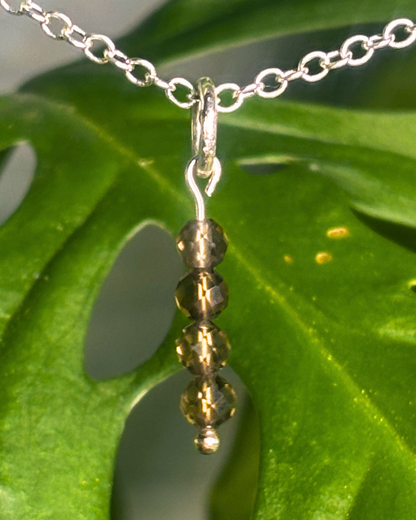 Smokey Quartz Long Necklace Charm