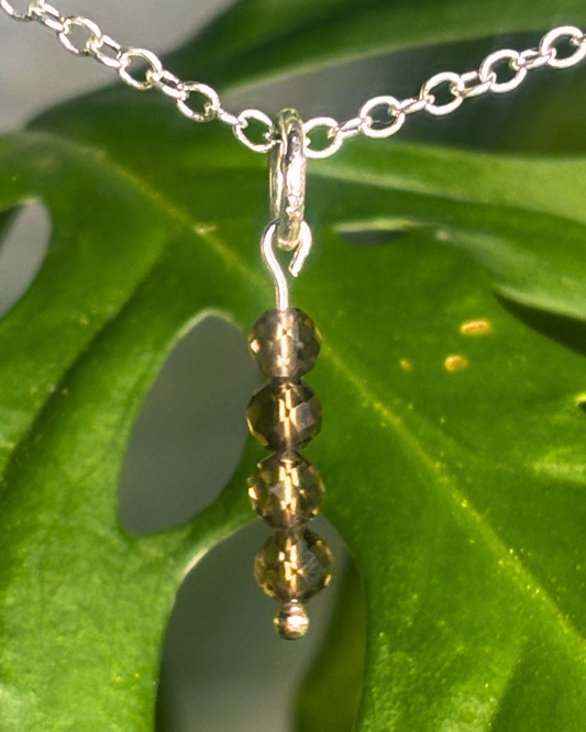 Smokey Quartz Long Necklace Charm