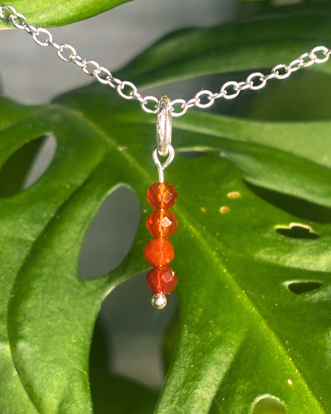 Carnelian Long Necklace Charm