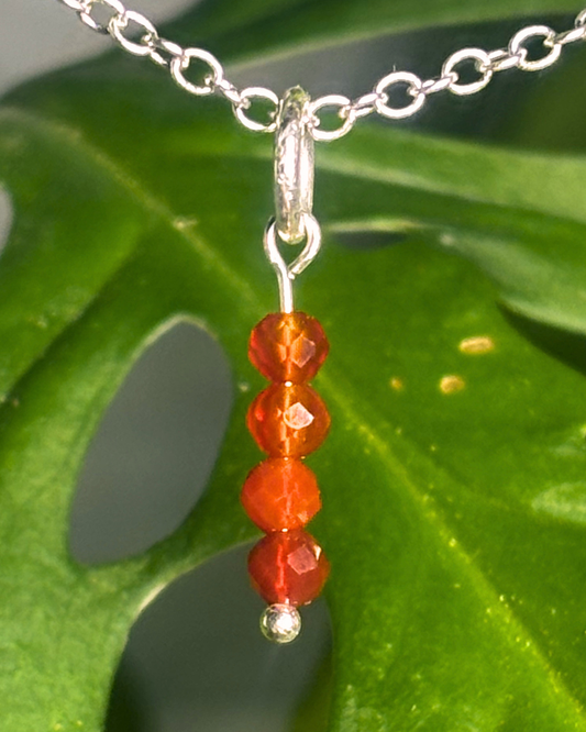 Carnelian Long Necklace Charm