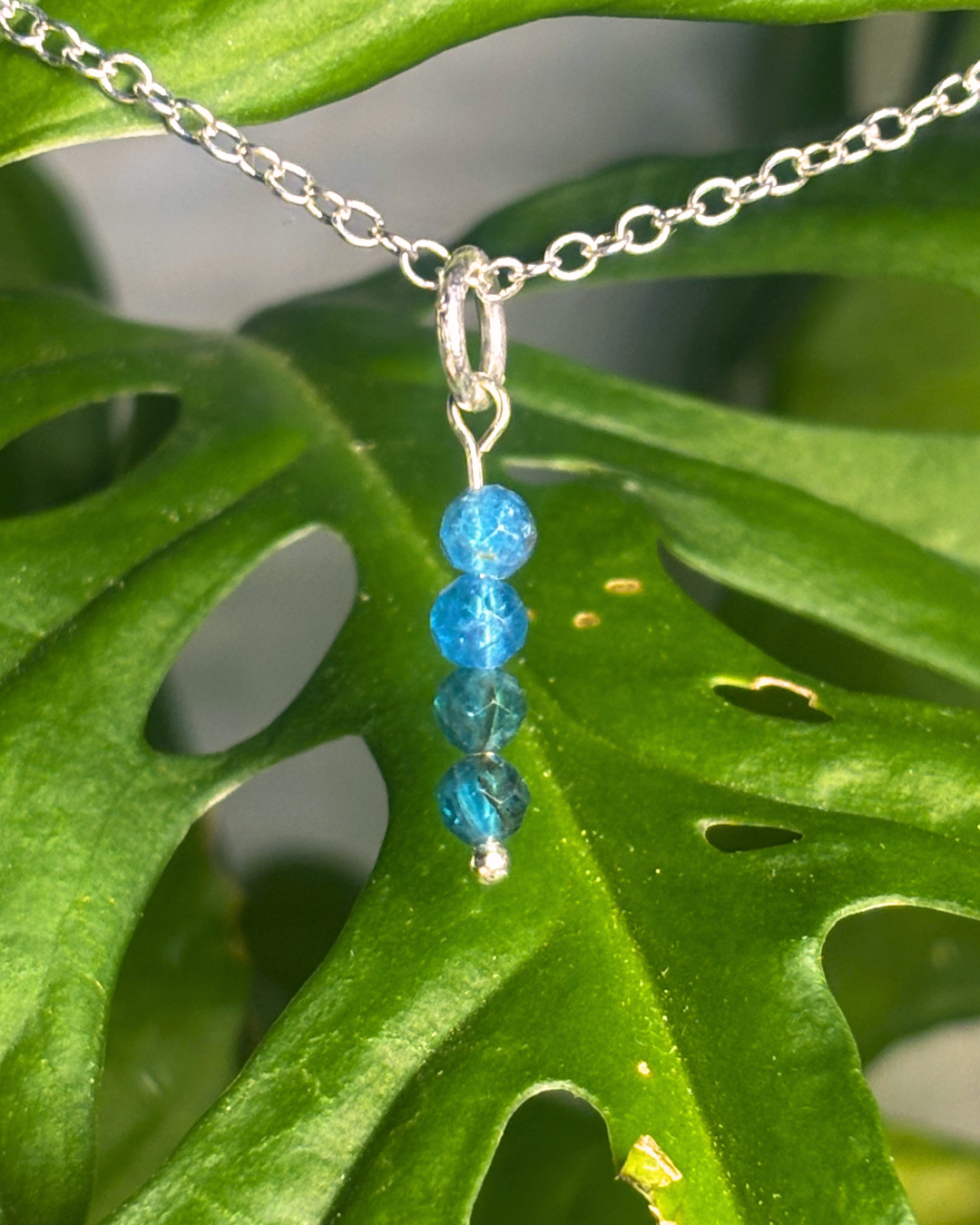Apatite Long Necklace Charm