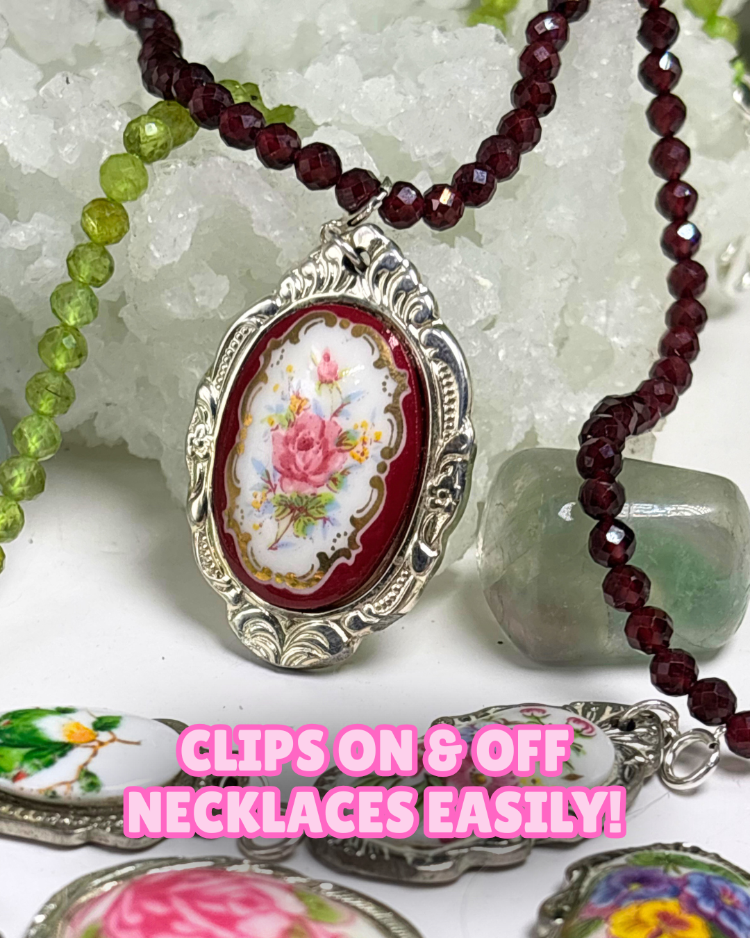 Yellow Snowflake Gold Porcelain Spoon Charm