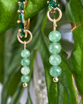 Green Aventurine Long Dew Drop Charms PAIR