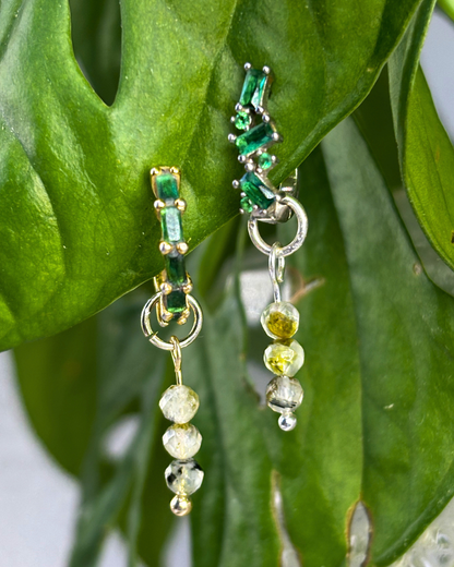 Prehnite Triple Dew Drop Charms PAIR
