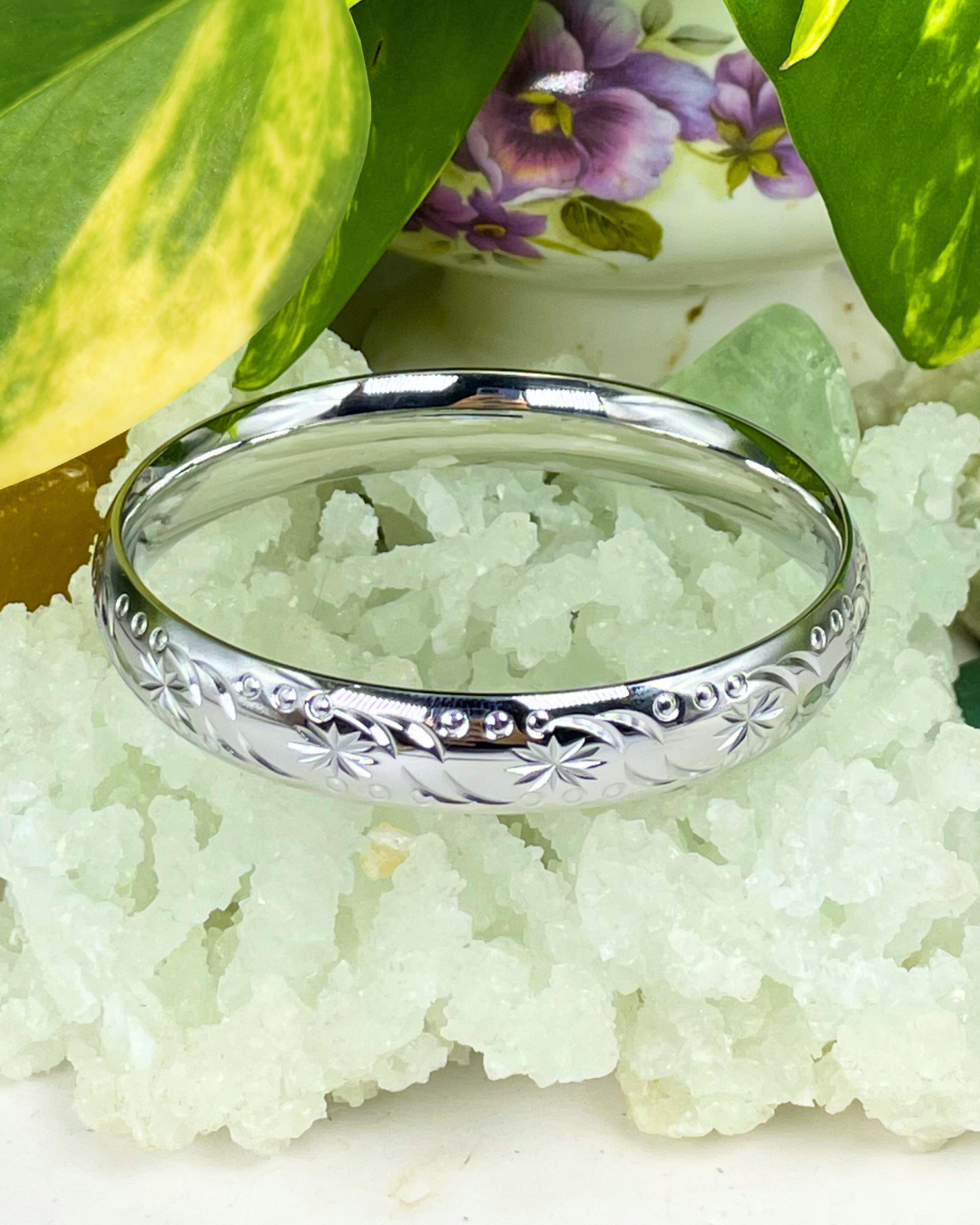 Silver Interstellar Chunky Vintage Inspired Bracelet 10mm