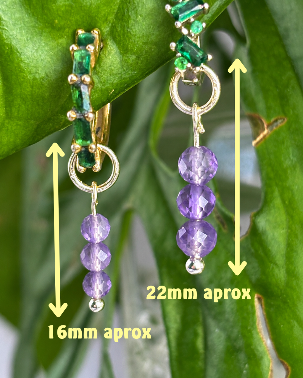 Apatite Triple Dew Drop Charms PAIR