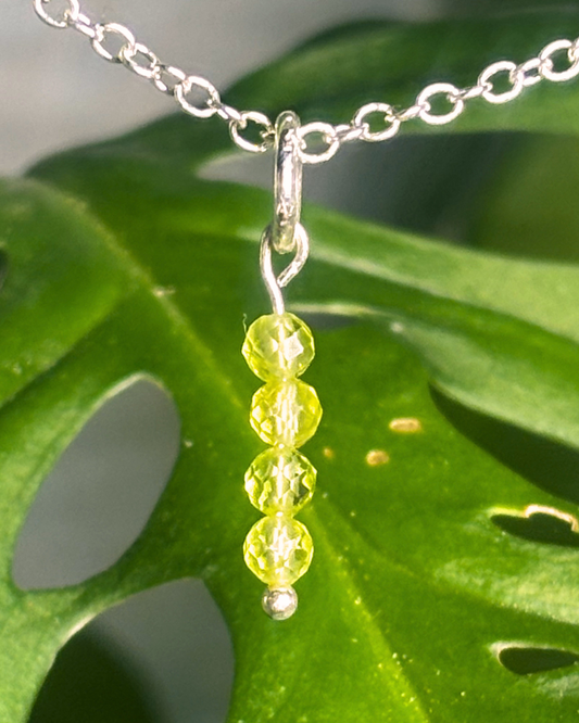 Peridot Long Necklace Charm