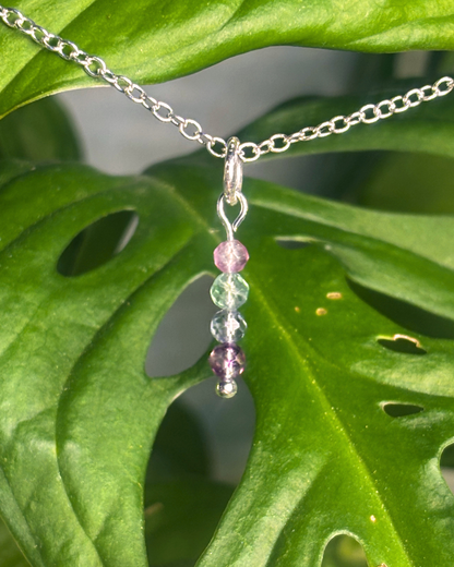 Fluorite Long Necklace Charm