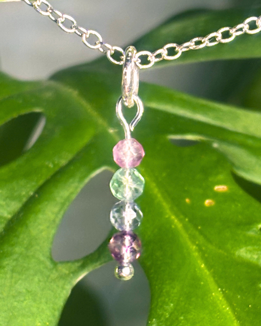 Fluorite Long Necklace Charm