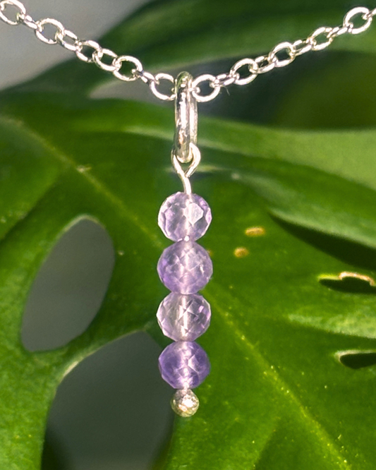 Amethyst Long Necklace Charm