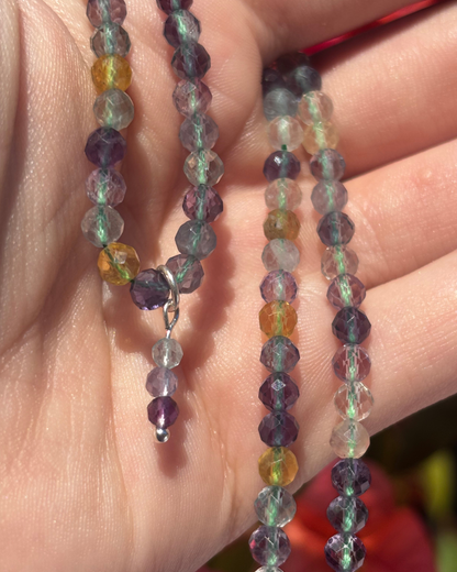Rainbow Fluorite Crystal Necklace