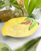 Yellow Carltonware Trinket Dish with Foxglove Florals