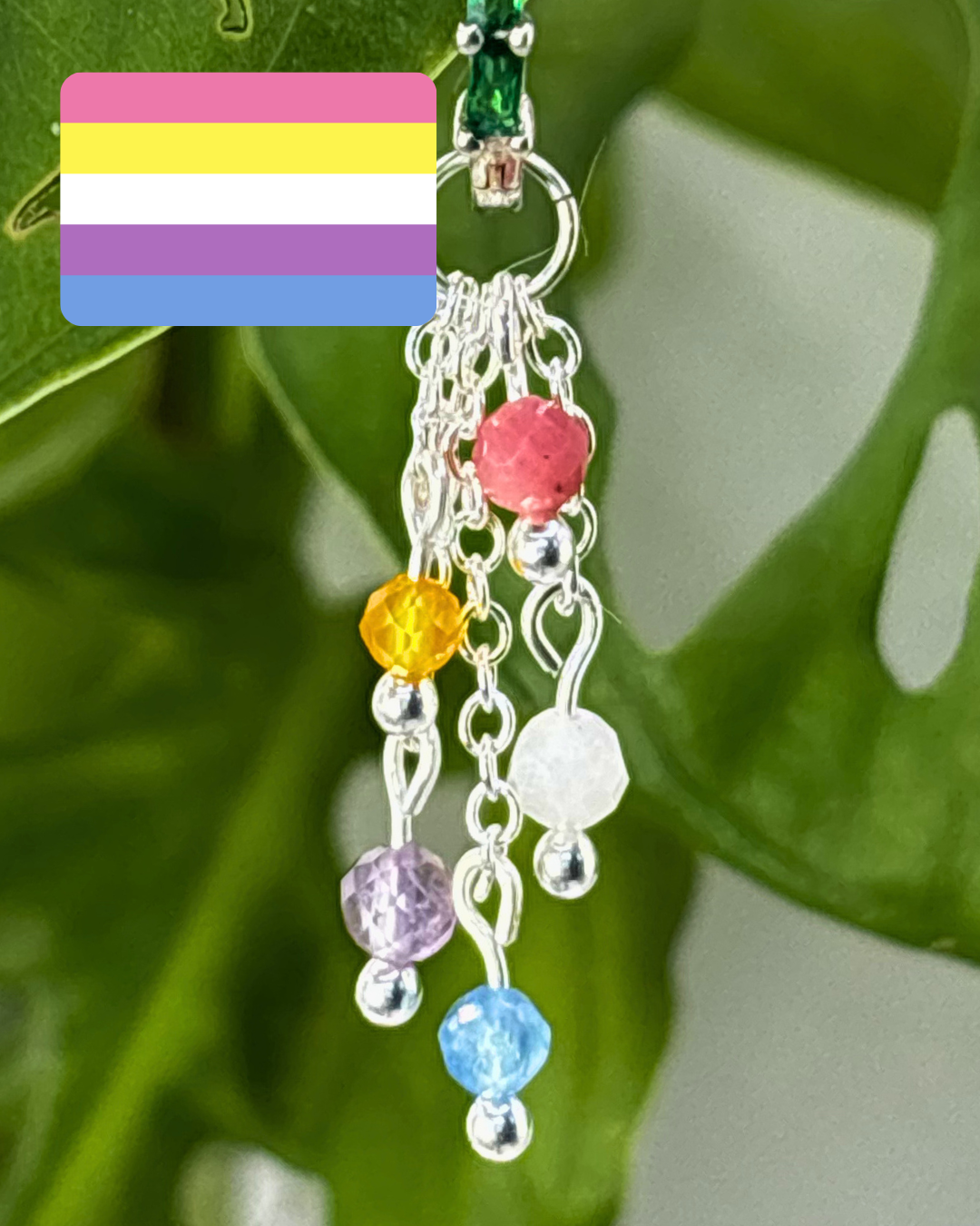 Bigender Pride Lily of the Valley Charm