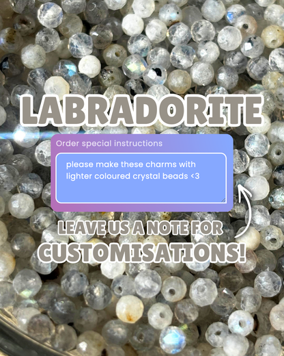 Labradorite Triple Dew Drop Charms PAIR
