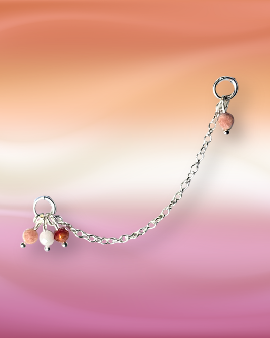 Lesbian Pride Grape Chain Earring Charm