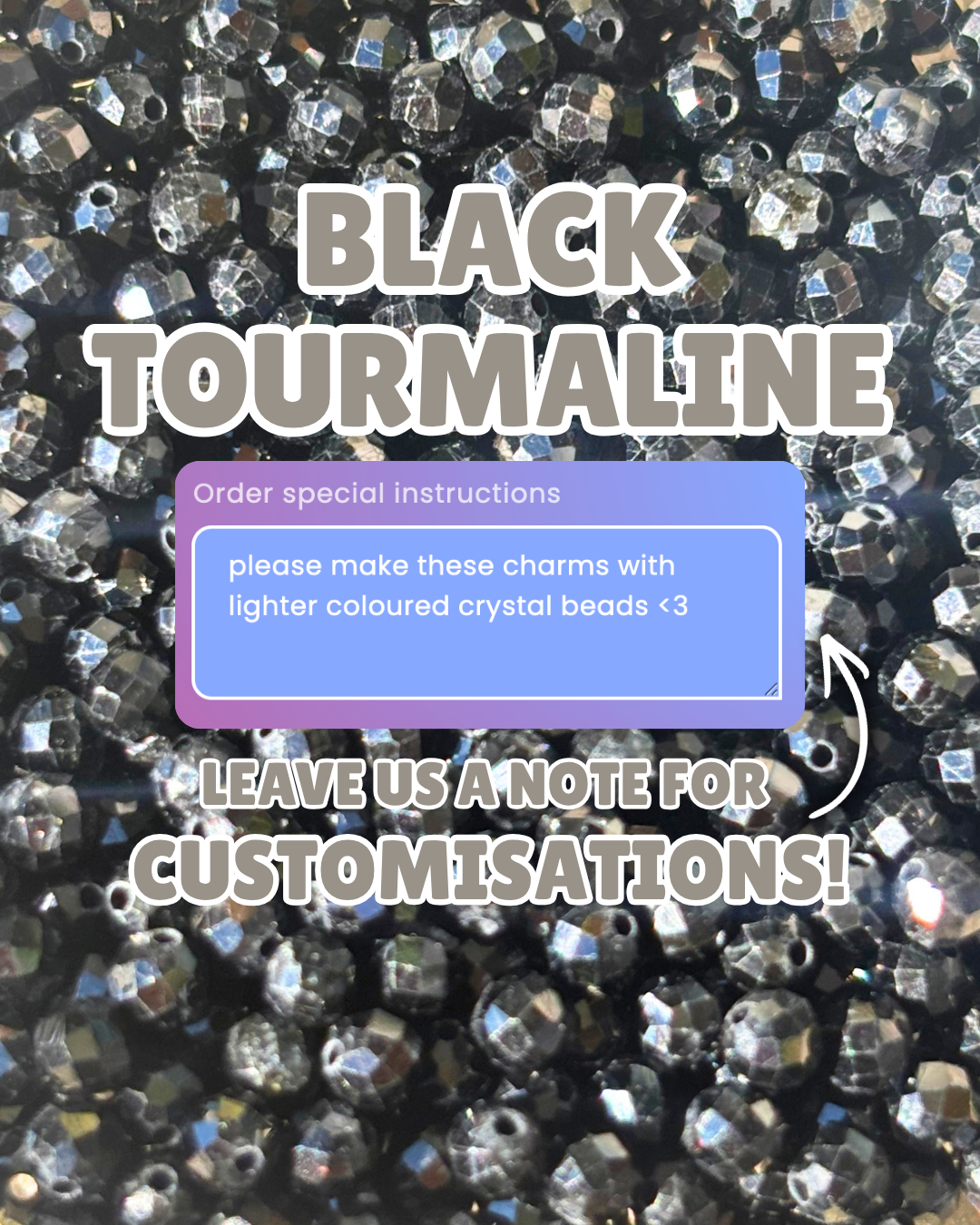 Black Tourmaline Long Necklace Charm
