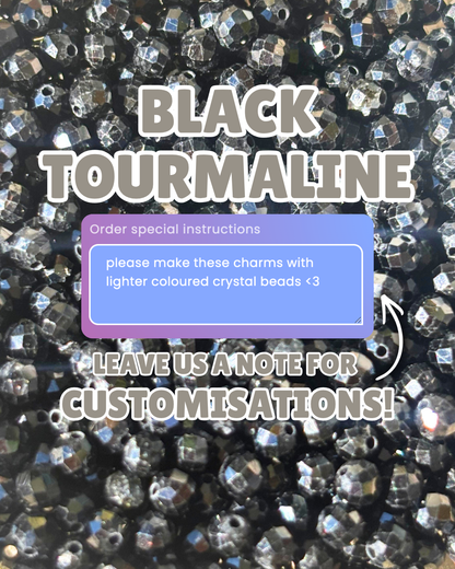 Black Tourmaline Long Necklace Charm