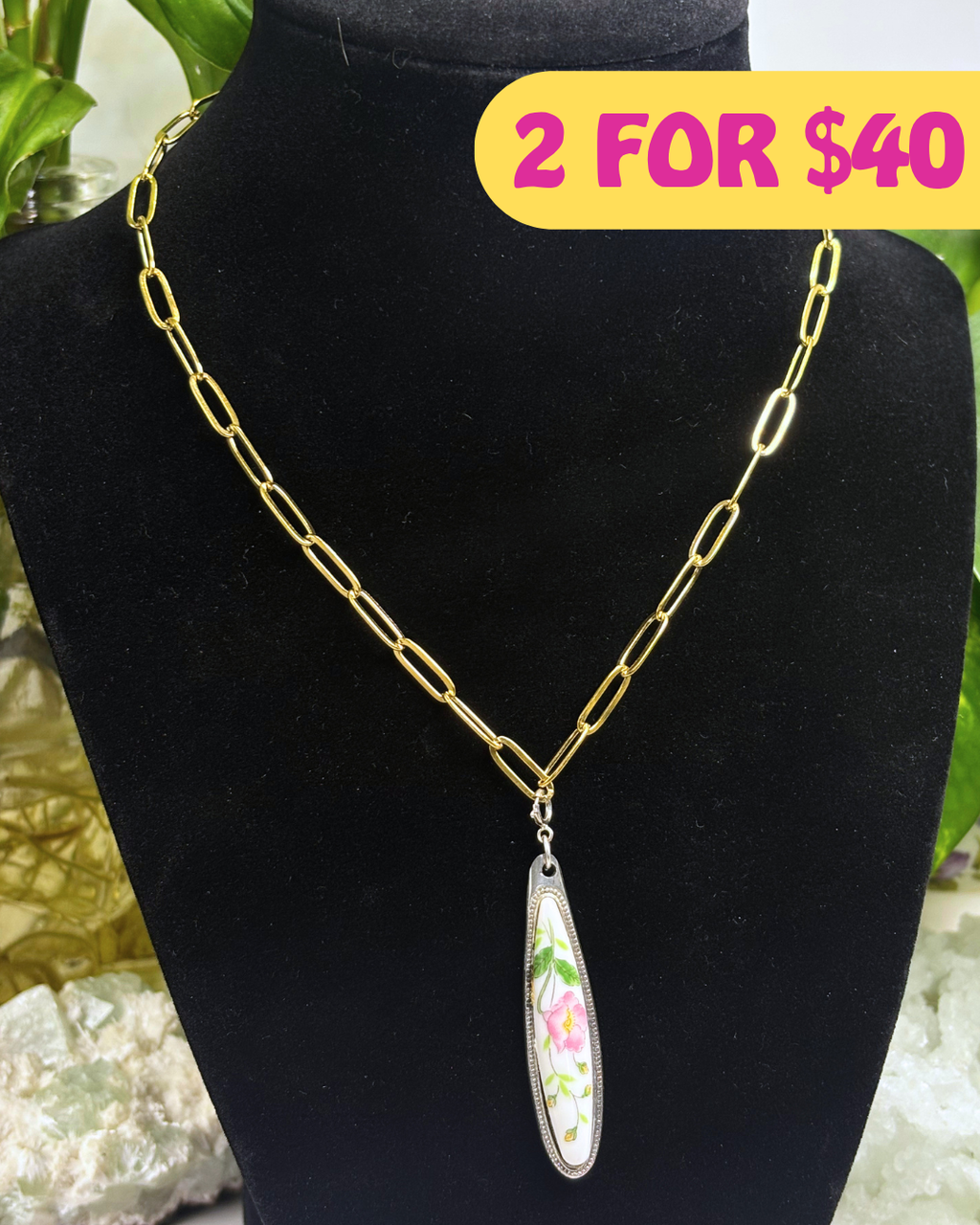 Short Gold Paperclip Chain Necklace 40CM