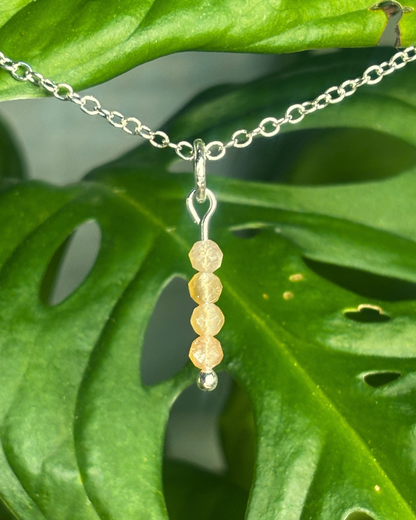 Peach Moonstone Long Necklace Charm